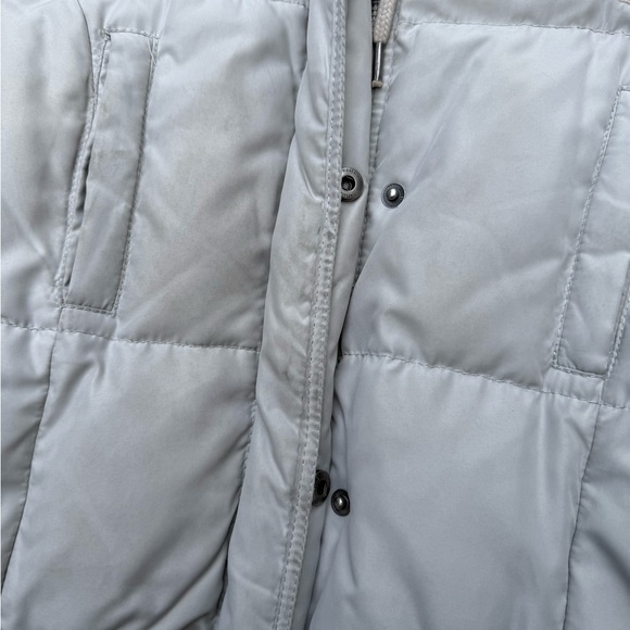 Y2K Hollister Grey Puffer Coat Parka Jacket Faux Fur Hood Size Medium - Picture 12 of 15